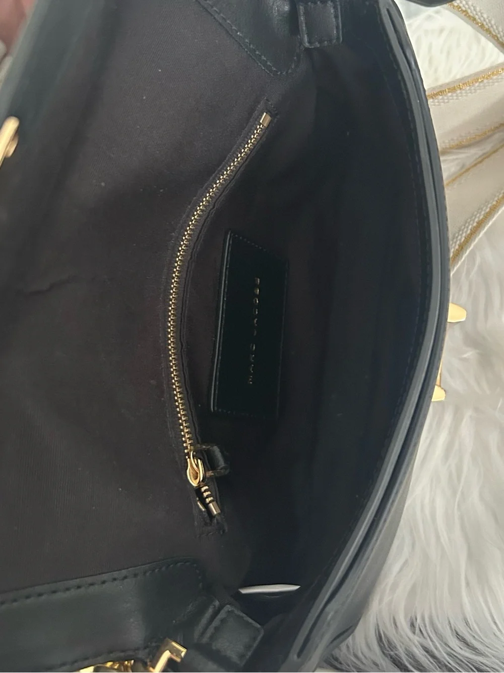 Marc Jacobs The J Marc Mini Black Leather Shoulder Crossbody Bag Chain Strap